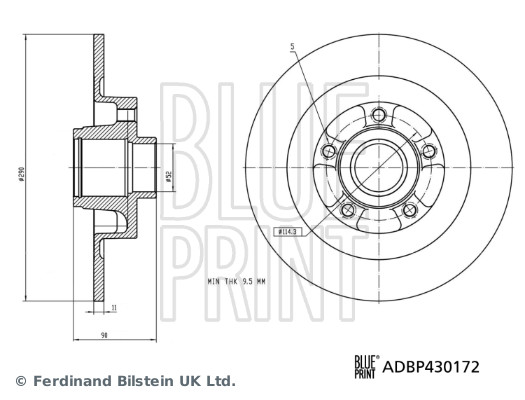 Tarcza hamulcowa BLUE PRINT ADBP430172