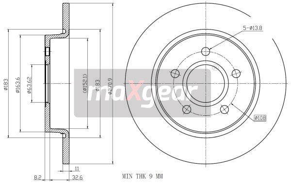 Tarcza hamulcowa MAXGEAR 19-2233