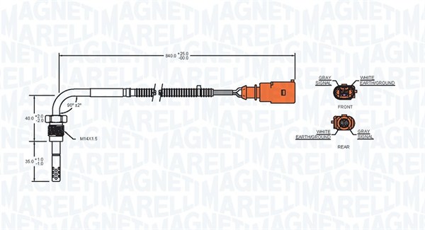 Czujnik  temperatury spalin MAGNETI MARELLI 172000051010