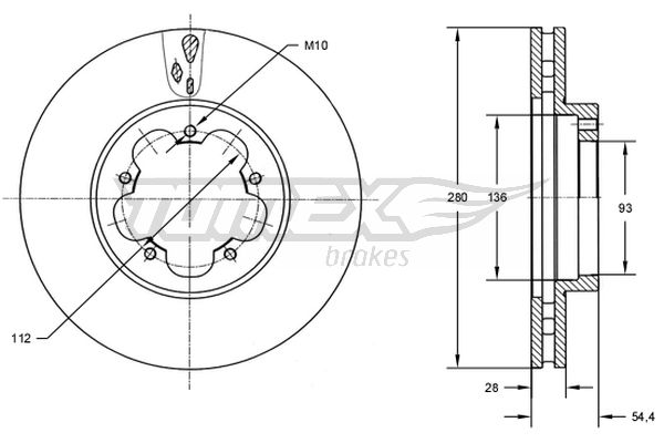 Tarcza hamulcowa TOMEX BRAKES TX 72-84