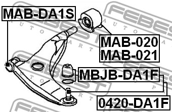 Sworzeń wahacza FEBEST 0420-DA1F
