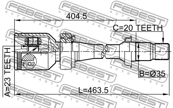 Przegub wału FEBEST 0111-SXM10RH