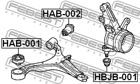 Tuleja wahacza FEBEST HAB-002