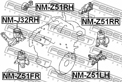 Poduszka silnika FEBEST NM-Z51LH