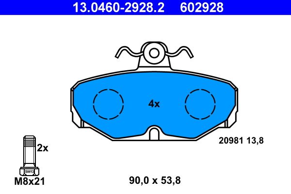 Klocki hamulcowe ATE 13.0460-2928.2