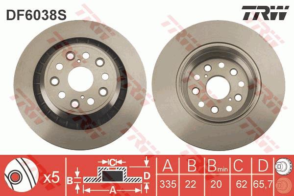 Tarcza hamulcowa TRW DF6038S