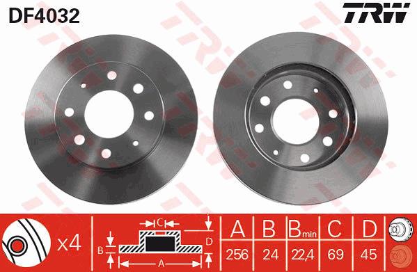 Tarcza hamulcowa TRW DF4032