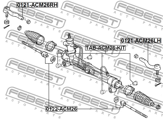 Poduszka przekładni kierowniczej FEBEST TAB-ACM26-KIT