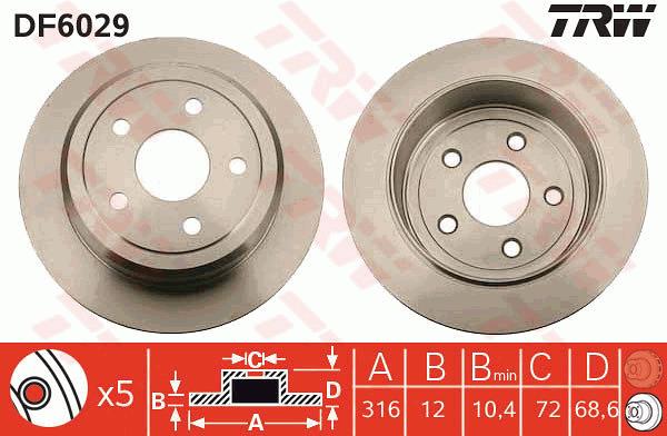 Tarcza hamulcowa TRW DF6029