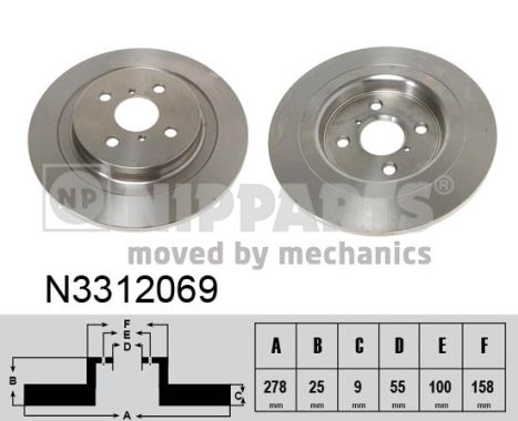 Tarcza hamulcowa NIPPARTS N3312069