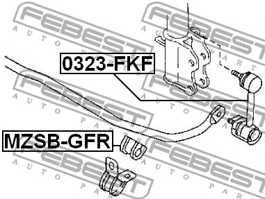 Guma stabilizatora FEBEST MZSB-GFR
