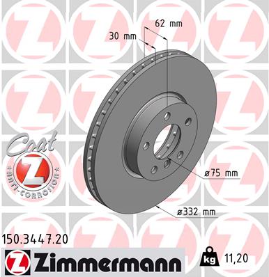 Tarcza hamulcowa ZIMMERMANN 150.3447.20