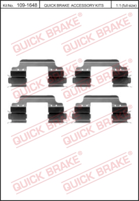 Zestaw akcesoriów montażowych  klocków hamulcowych QUICK BRAKE 109-1648