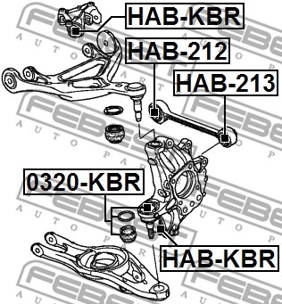 Sworzeń wahacza FEBEST 0320-KBR