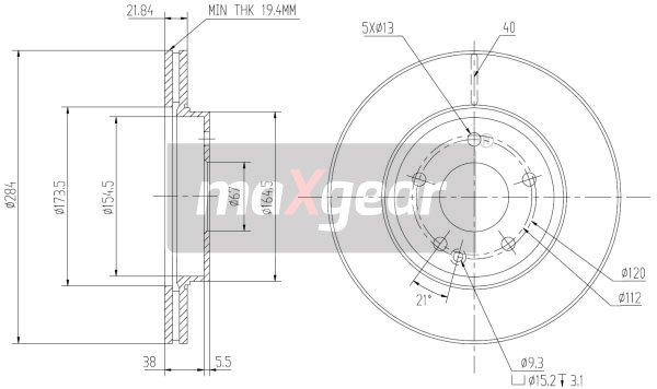 Tarcza hamulcowa MAXGEAR 19-0723