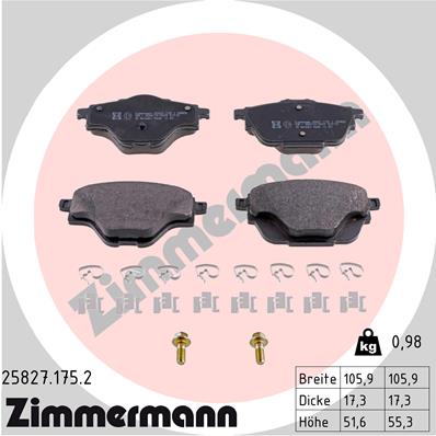 Klocki hamulcowe ZIMMERMANN 25827.175.2