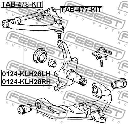 Tuleja wahacza FEBEST TAB-477-KIT
