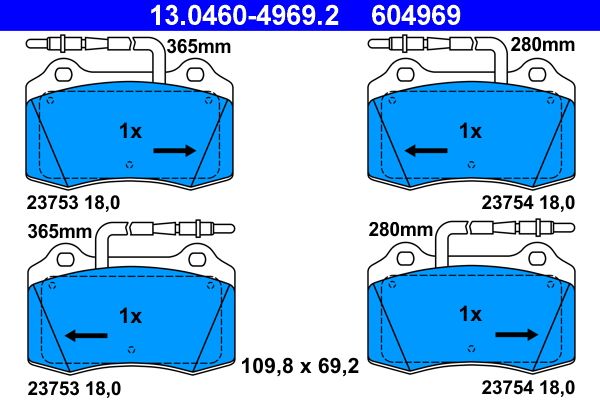 Klocki hamulcowe ATE 13.0460-4969.2