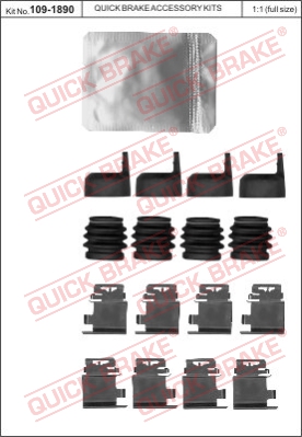 Zestaw akcesoriów montażowych  klocków hamulcowych QUICK BRAKE 109-1890