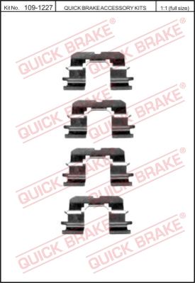 Zestaw akcesoriów montażowych  klocków hamulcowych QUICK BRAKE 109-1227