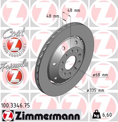 Tarcza hamulcowa ZIMMERMANN 100.3346.75