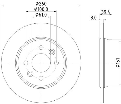 Tarcza hamulcowa HELLA 8DD 355 135-231