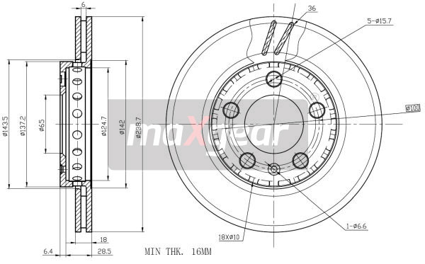 Tarcza hamulcowa MAXGEAR 19-0821