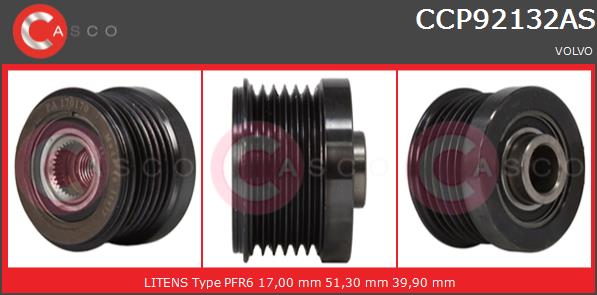 Koło pasowe alternatora CASCO CCP92132AS