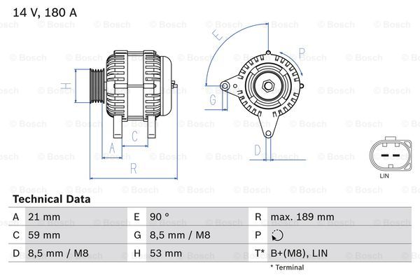 Alternator BOSCH 0 986 084 130