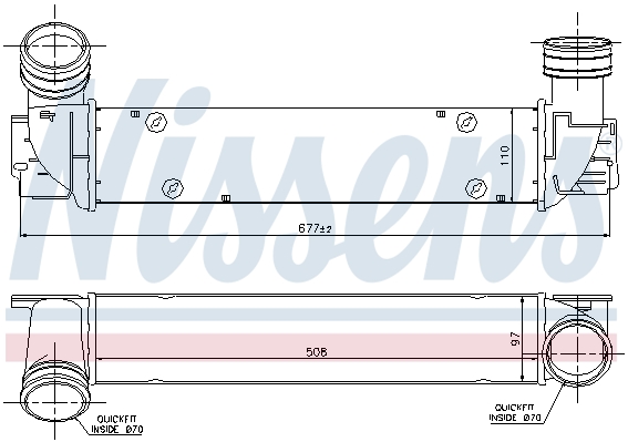 Chłodnica powietrza intercooler NISSENS 96551