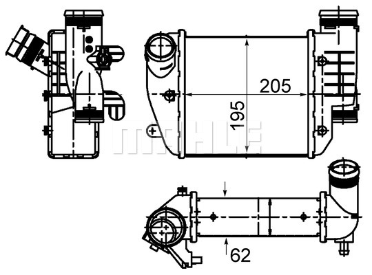 Chłodnica powietrza intercooler MAHLE CI 484 000S