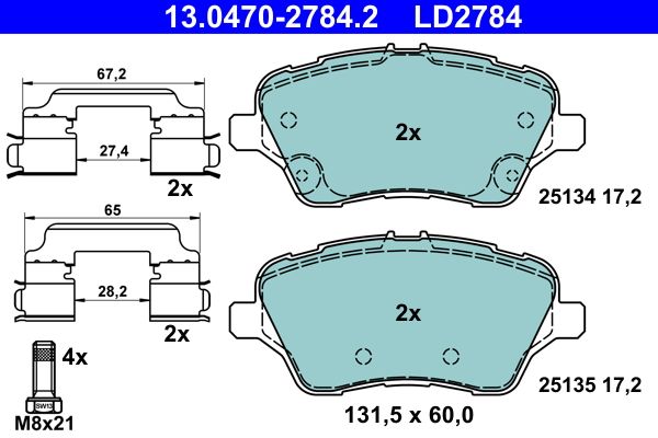 Klocki hamulcowe ATE 13.0470-2784.2