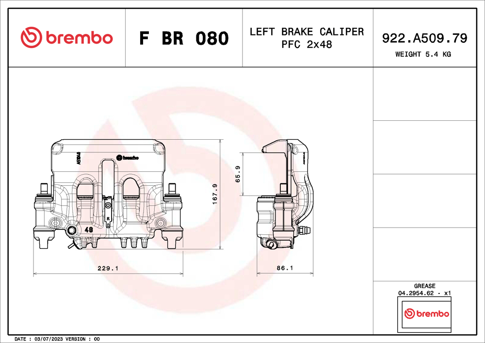 Zacisk hamulca BREMBO F BR 080