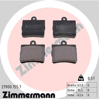 Klocki hamulcowe ZIMMERMANN 21900.155.1
