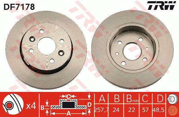 Tarcza hamulcowa TRW DF7178