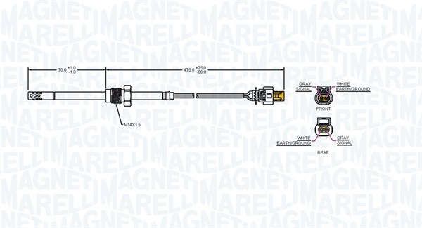 Czujnik  temperatury spalin MAGNETI MARELLI 172000109010