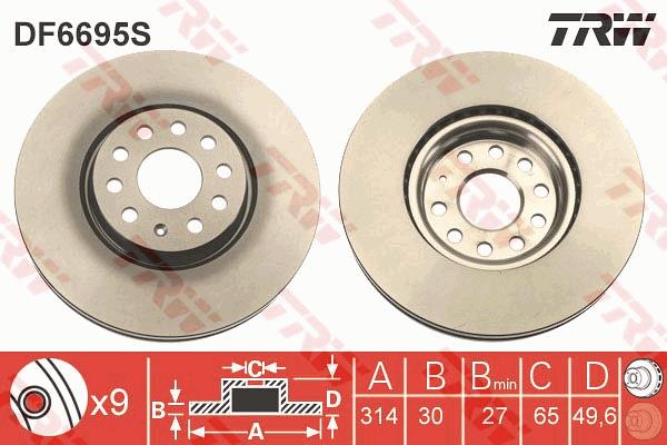 Tarcza hamulcowa TRW DF6695S