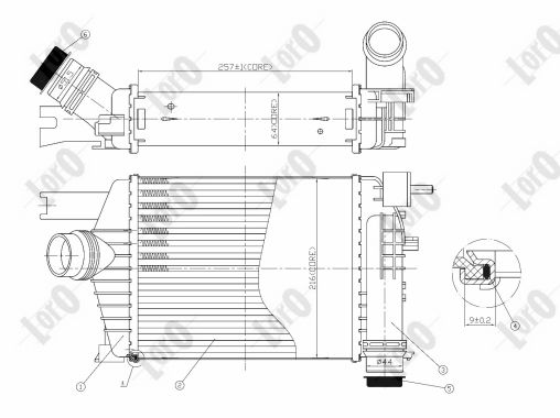 Chłodnica powietrza intercooler ABAKUS 010-018-0004