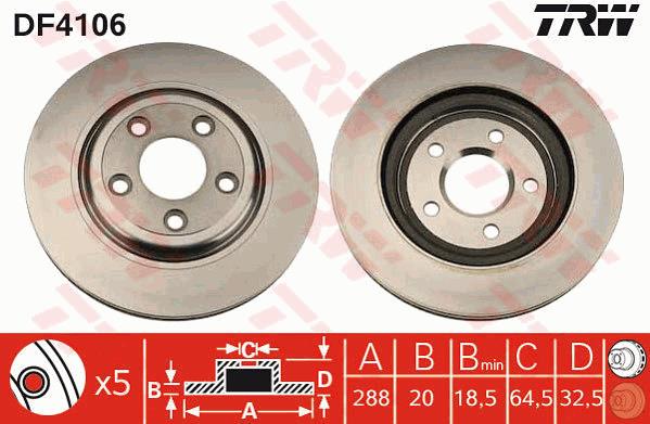 Tarcza hamulcowa TRW DF4106