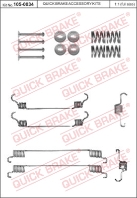 Zestaw dodatków do szczęk hamulcowych QUICK BRAKE 105-0034