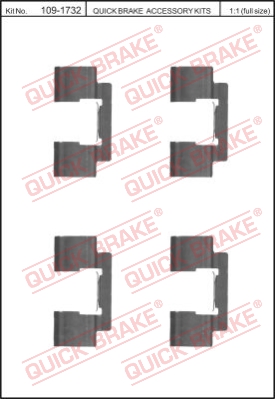 Zestaw akcesoriów montażowych  klocków hamulcowych QUICK BRAKE 109-1732