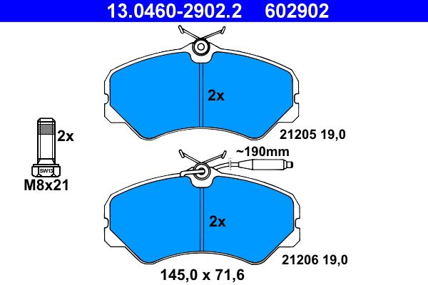 Klocki hamulcowe ATE 13.0460-2902.2
