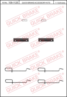 Zestaw akcesoriów montażowych  klocków hamulcowych QUICK BRAKE 109-1125