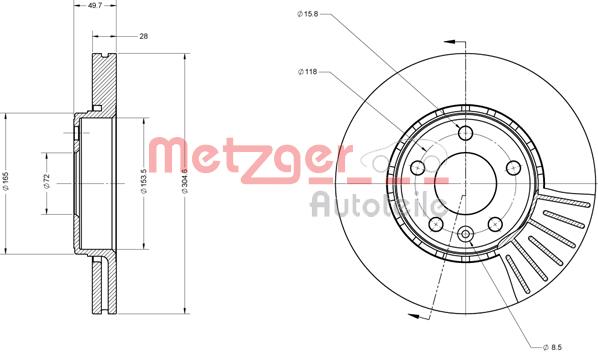 Tarcza hamulcowa METZGER 6110112