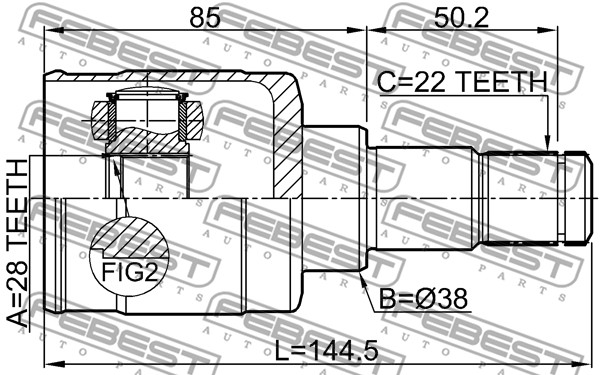 Przegub FEBEST 0711-RS415ATLH