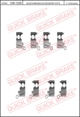 Zestaw akcesoriów montażowych  klocków hamulcowych QUICK BRAKE 109-1226