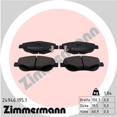 Klocki hamulcowe ZIMMERMANN 24946.195.1