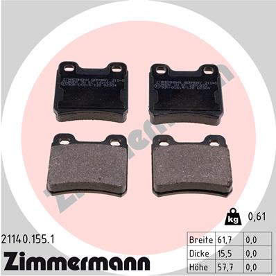 Klocki hamulcowe ZIMMERMANN 21140.155.1
