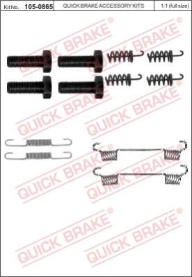 Zestaw montażowy szczęk hamulcowych QUICK BRAKE 105-0865