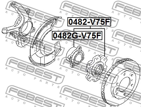 Piasta koła FEBEST 0482G-V75F